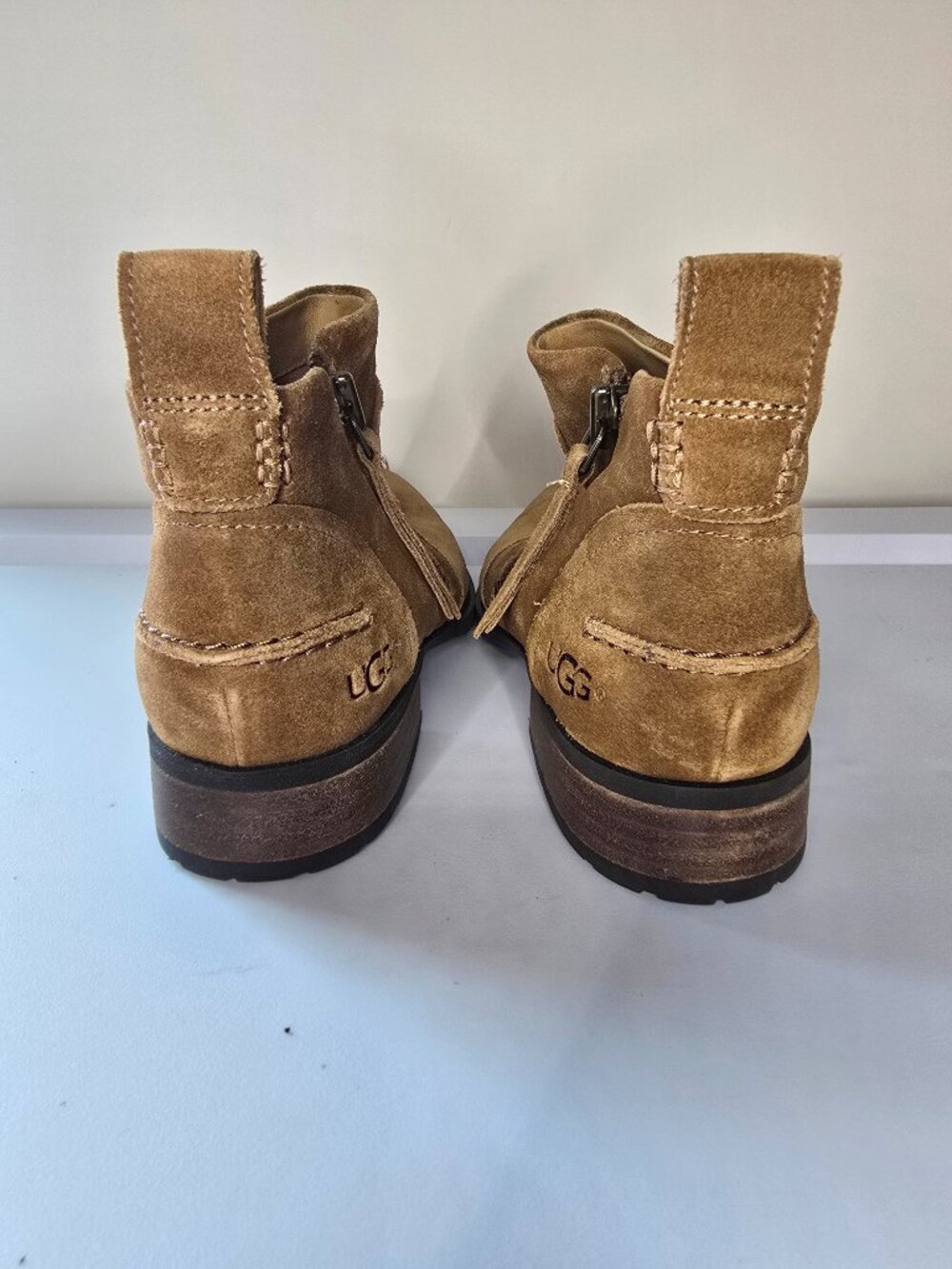 Ugg Women's Aureo Suede - Waterproof, Side Zip, Ankle Boot, Brown - Picture 4 of 7